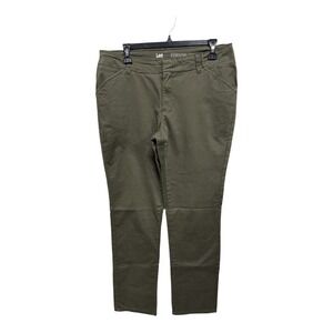Lee Essential Chino Olive Green Size 10 Pants Womens Basics Minimalist Straight